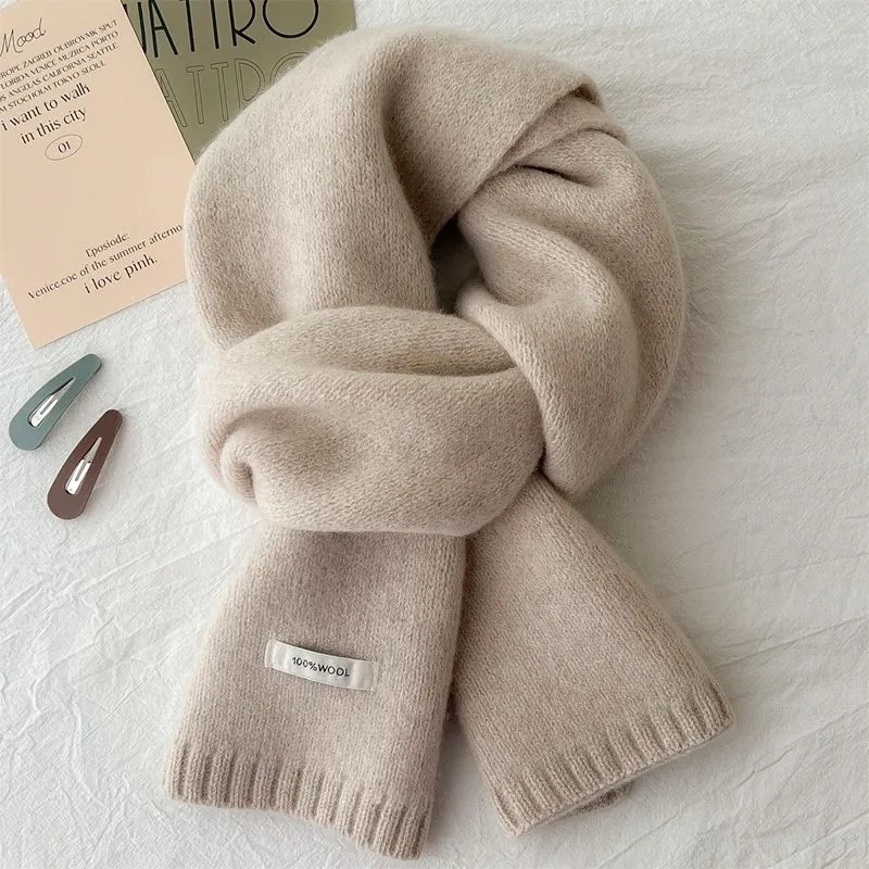 Cranta Komeia Wool Knit Scarves Women's Ecru-1