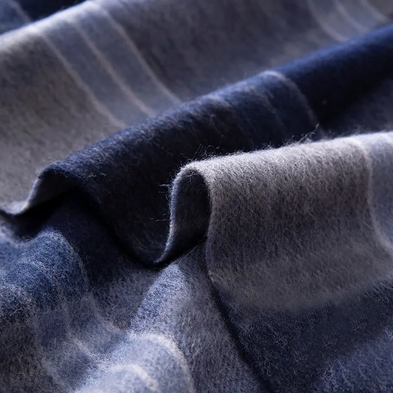 Cranta Komeia Acrylic Knit Scarves Men's Sky Blue Plaid-5