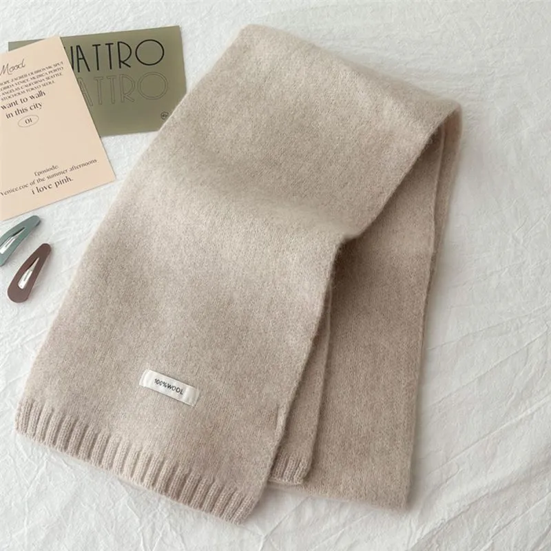 Cranta Komeia Wool Knit Scarves Women's Ecru-3