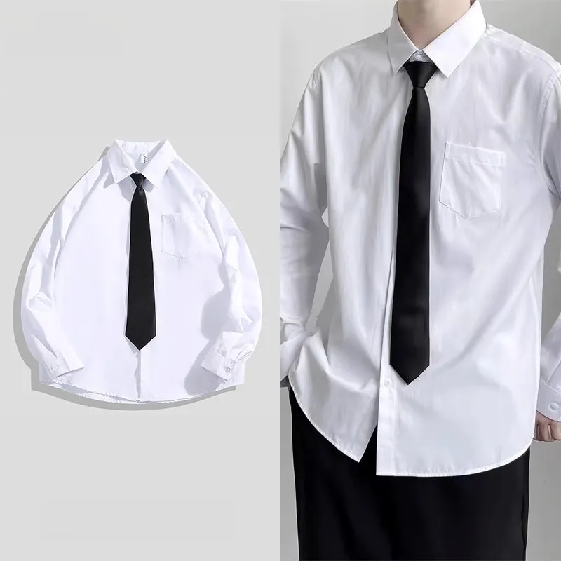Bubble Trap Shirts Men White Shirt[Includes Black Tie]-2
