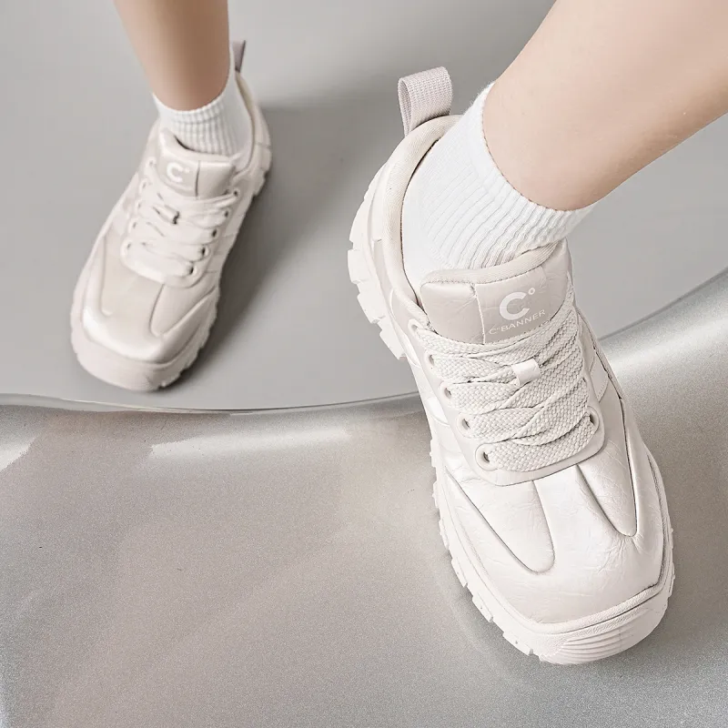 C°BANNER Support Low Top Chunky Sneakers Women's Champagne-4