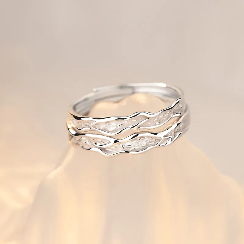 BAX Adjustable Love Confession S999 Fine Silver Couple Rings Ring Unisex-4