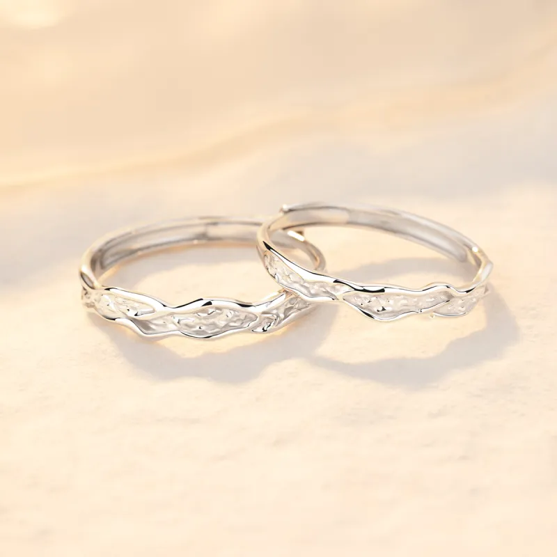 BAX Adjustable Love Confession S999 Fine Silver Couple Rings Ring Unisex-2