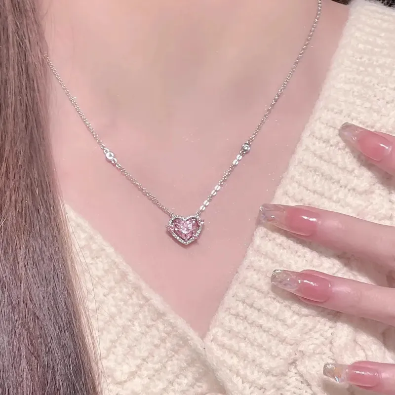 BAX Fashionable Versatile Sparkling Advanced Touch Collarbone Chain Women's Box-1