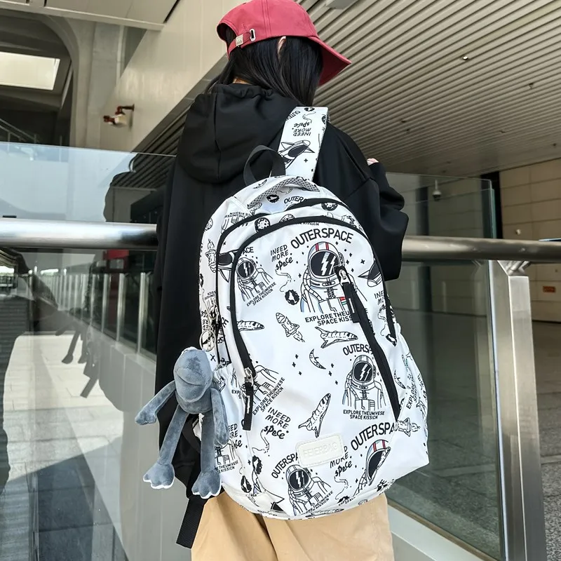 Huangmu Nylon Backpack Unisex Multicolor-2