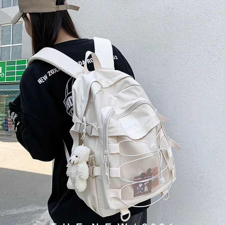 Huangmu Nylon Backpack Unisex Multicolor-2