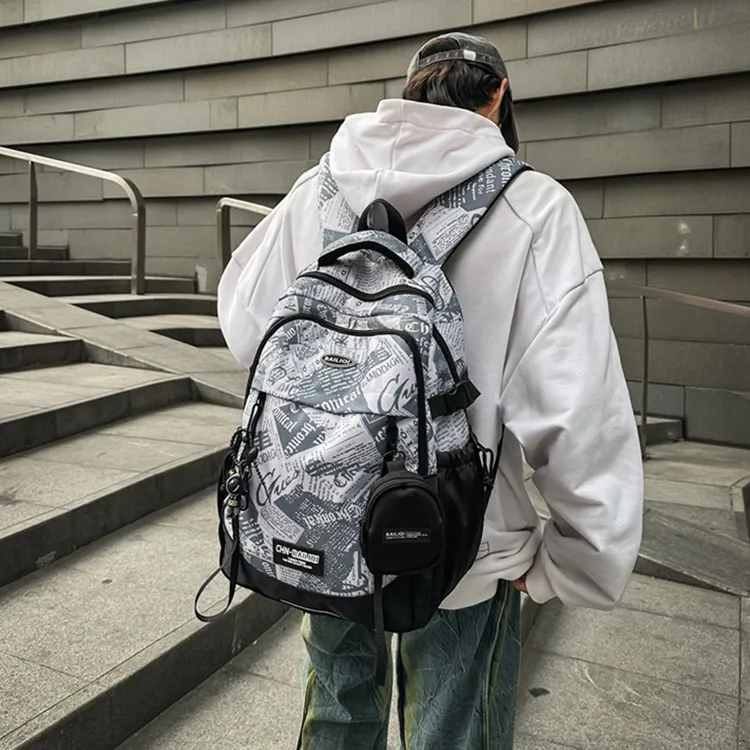 Huangmu Nylon Backpack Regular Unisex Multicolor-10