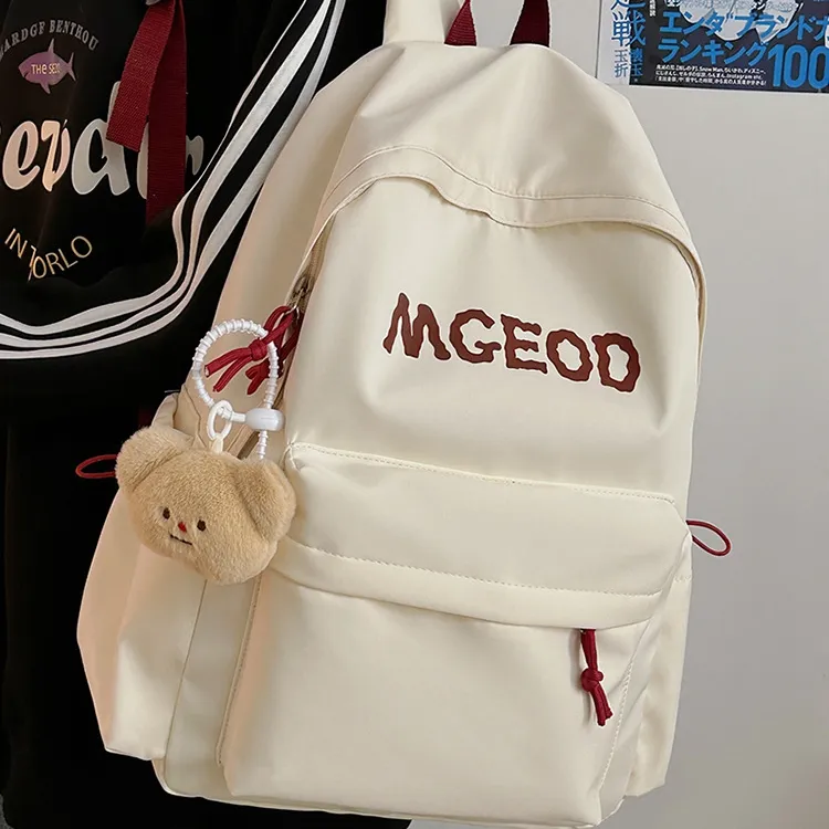 Huangmu Nylon Backpack Regular Unisex White/Blue/Black/Yellow/Red-8
