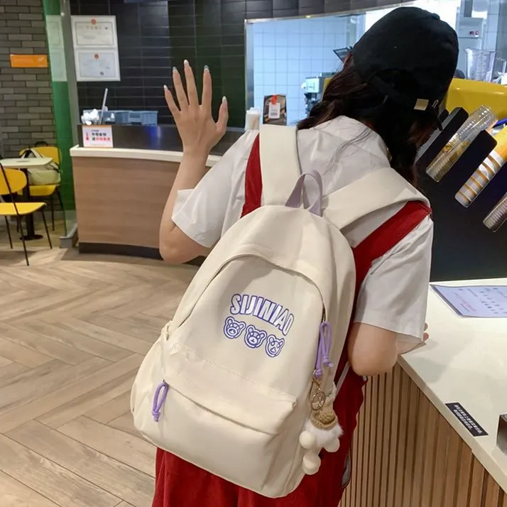 Huangmu Nylon Backpack Unisex Multicolor-3