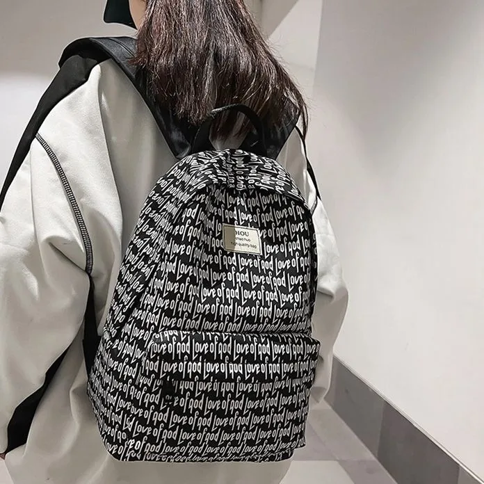 Huangmu Backpacks Black Large Size With Charm-3