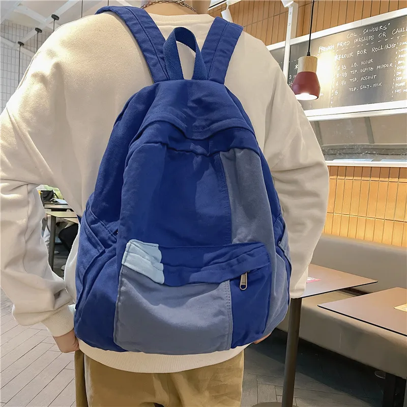 Huangmu Canvas Backpack Unisex Multicolor-8