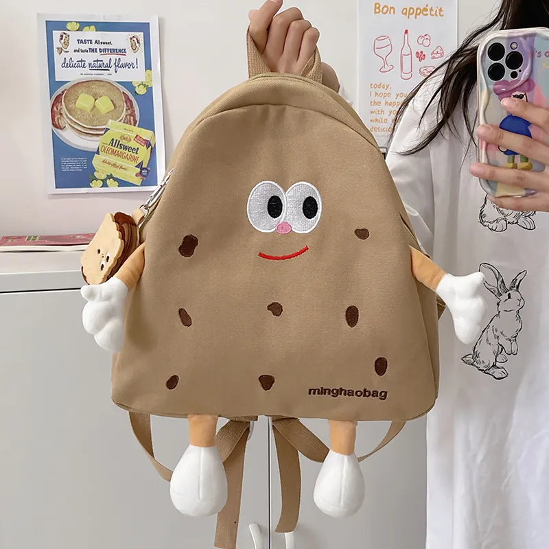 Huangmu Canvas Backpack Regular Unisex Yellow/White/Brown-6