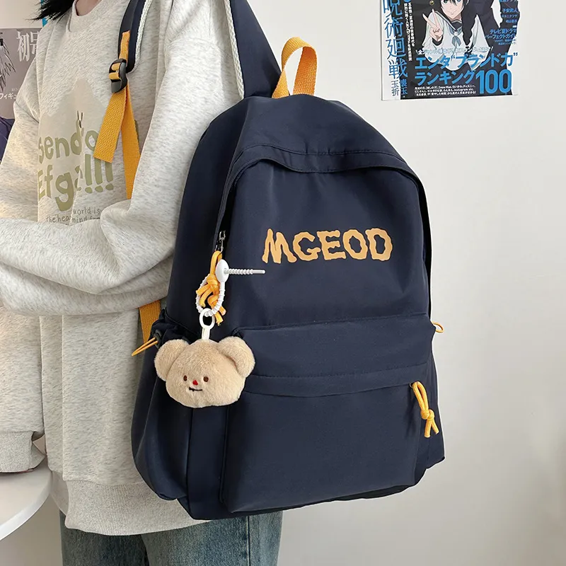 Huangmu Nylon Backpack Regular Unisex White/Blue/Black/Yellow/Red-11