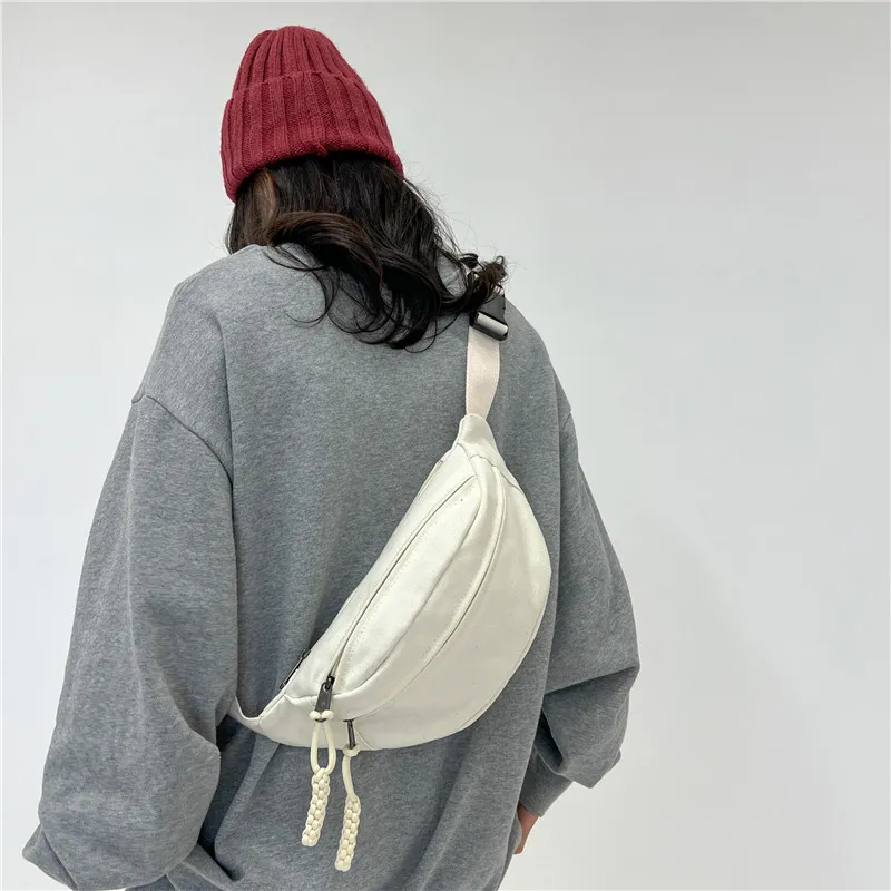 Huangmu Canvas Crossbody Sling Bag Regular Unisex White/Black/Green/Brown-1
