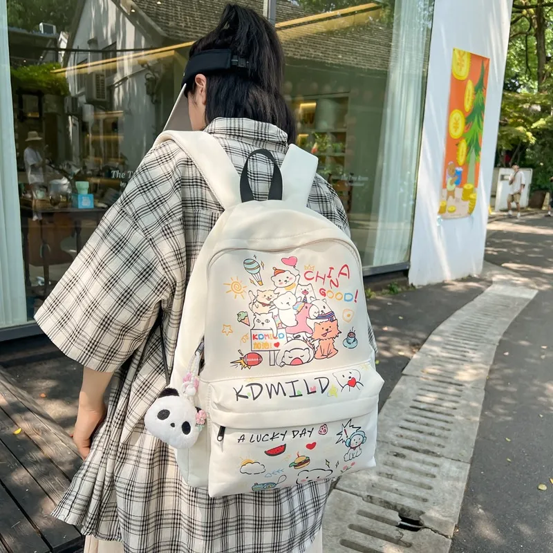 Huangmu Nylon Backpack And Laptop Bag Unisex Multicolor-7