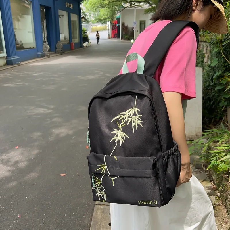 Huangmu Nylon Backpack Regular Women's Multicolor-1