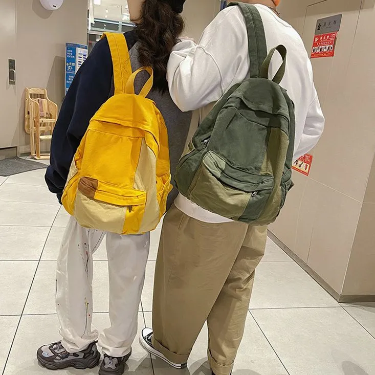 Huangmu Canvas Backpack Unisex Multicolor-3