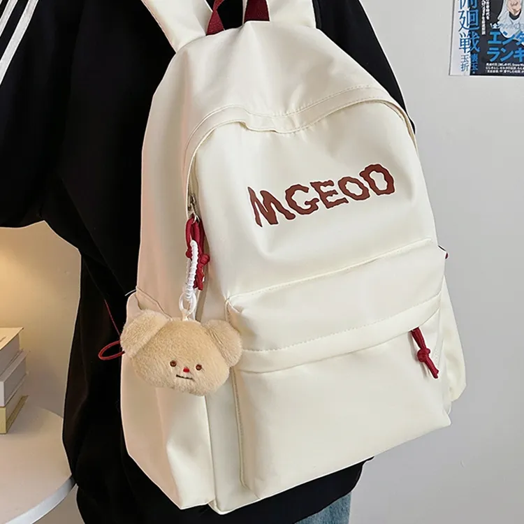 Huangmu Nylon Backpack Regular Unisex White/Blue/Black/Yellow/Red-9
