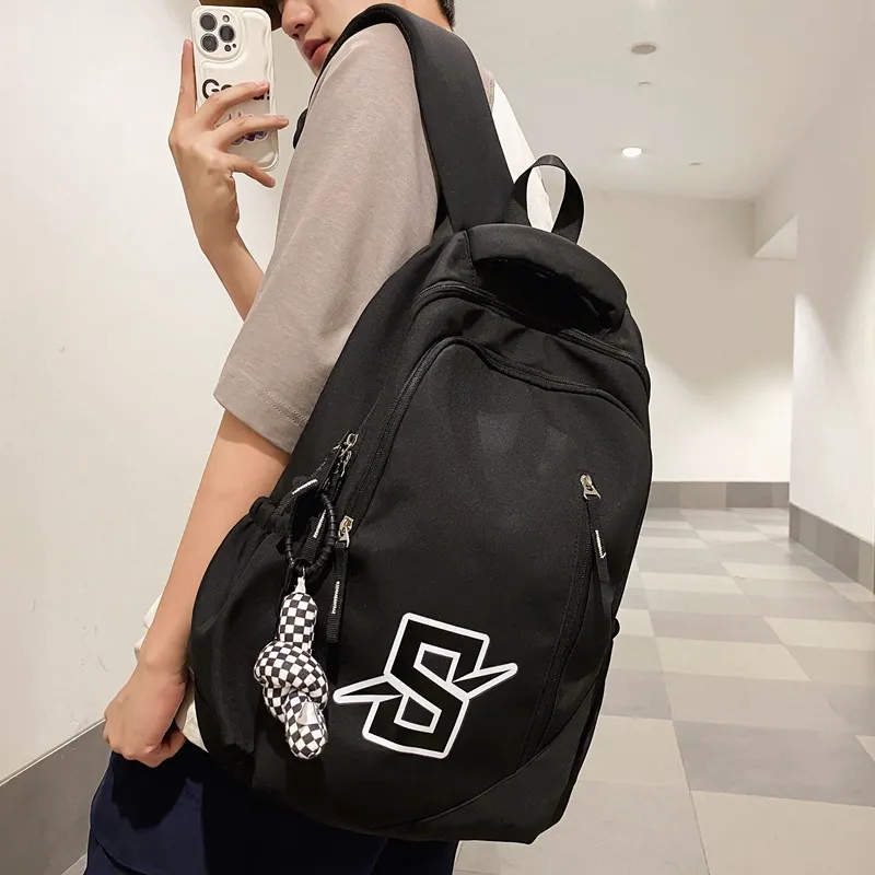 Huangmu Nylon Backpack Unisex Multicolor-5
