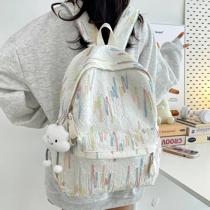 Huangmu Nylon Backpack Large Size Unisex Multicolor-4