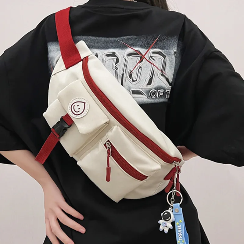 Huangmu Nylon Fanny Pack Crossbody Bag Sling Bag Regular Unisex Multicolor-7