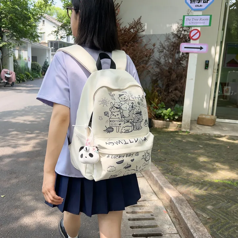 Huangmu Nylon Backpack And Laptop Bag Unisex Multicolor-5