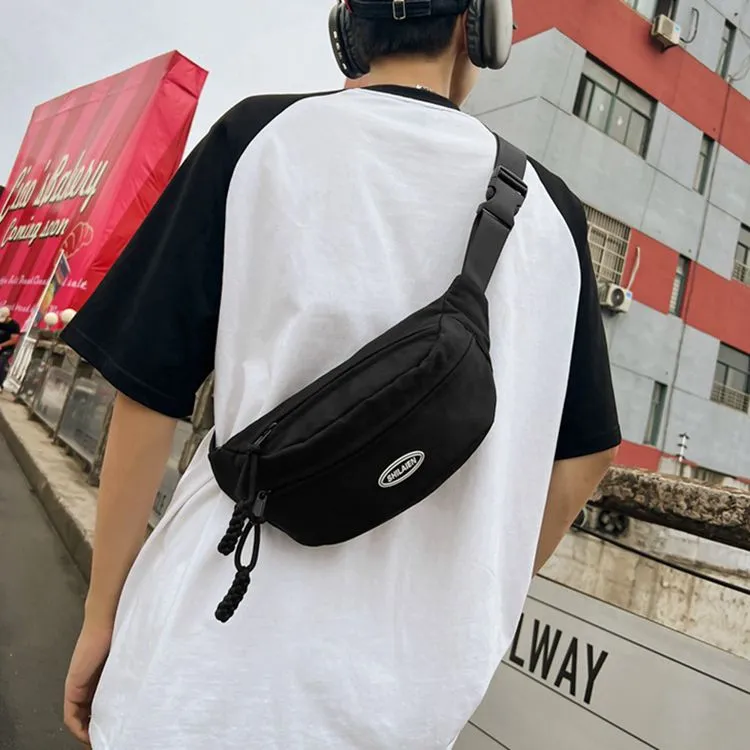 Huangmu Nylon Sling Bag Fanny Pack Crossbody Bags Unisex Black/Pink/Red/Ecru/Green-1