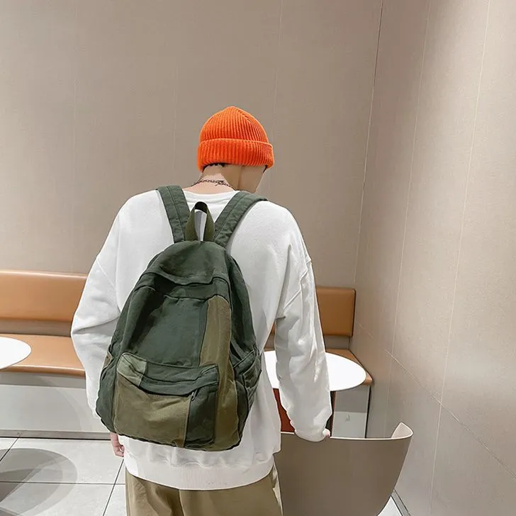Huangmu Canvas Backpack Unisex Multicolor-1