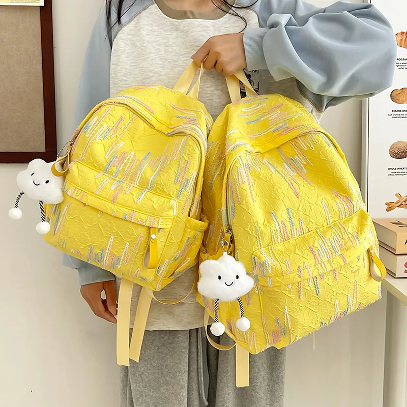 Huangmu Nylon Backpack Large Size Unisex Multicolor-8
