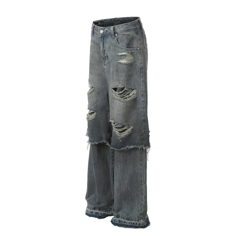 HEIYIXIANSHENG Jeans Unisex Blue-1