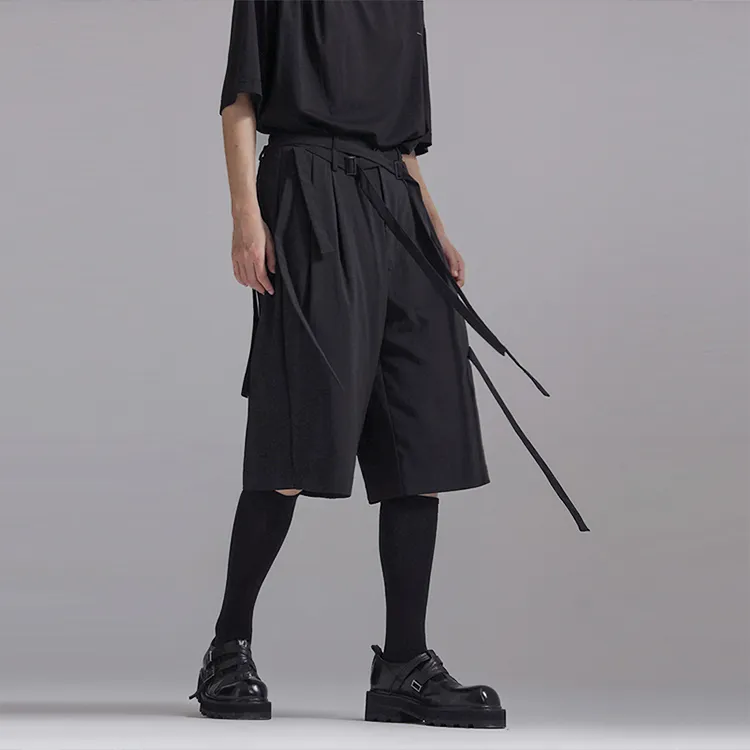 HUANXIANGZHE Casual Shorts Unisex Black-5