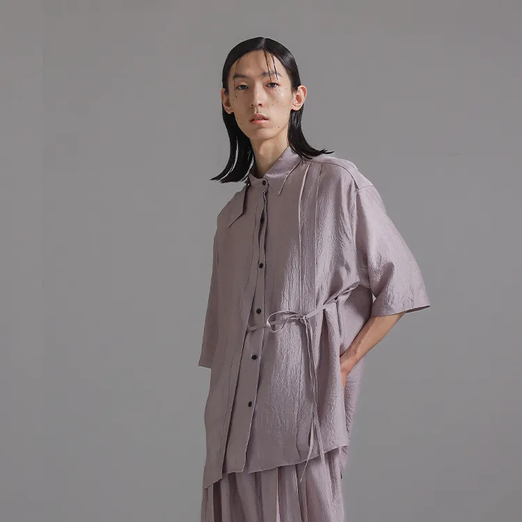 HUANXIANGZHE Shirt Unisex Dusty Pink-2