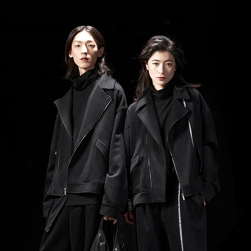 HUANXIANGZHE Jackets Coats Unisex Black-2