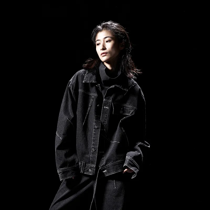 HUANXIANGZHE Jacket Unisex Black-3