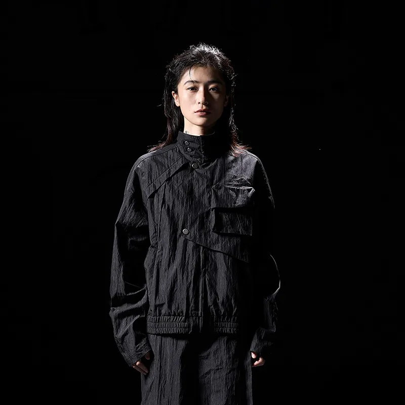 HUANXIANGZHE Jackets Coats Unisex Black-4