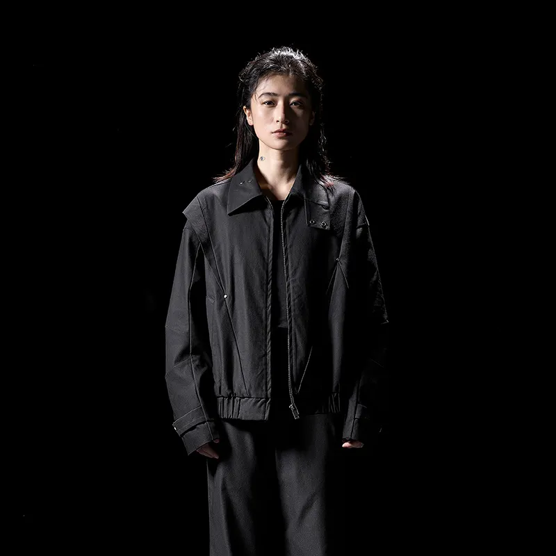 HUANXIANGZHE Jackets Coats Unisex Black-5
