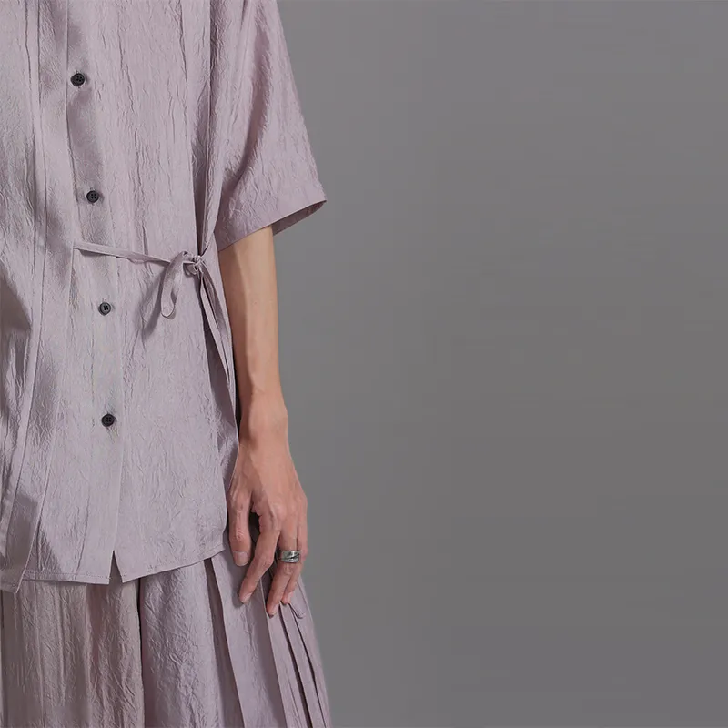 HUANXIANGZHE Shirt Unisex Dusty Pink-5