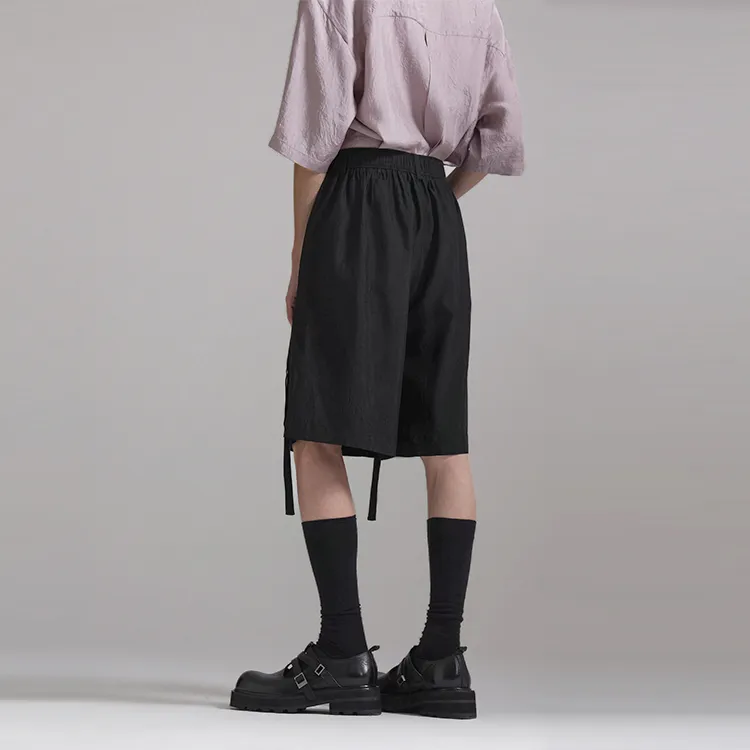 HUANXIANGZHE Casual Shorts Unisex Black-3