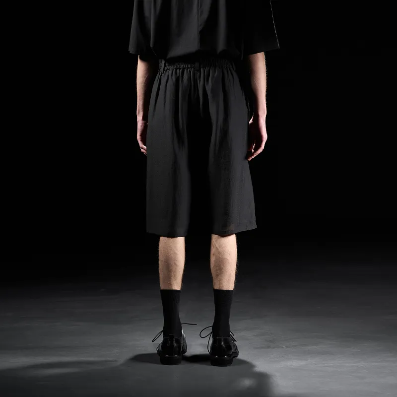 HUANXIANGZHE Casual Shorts Unisex Black-3