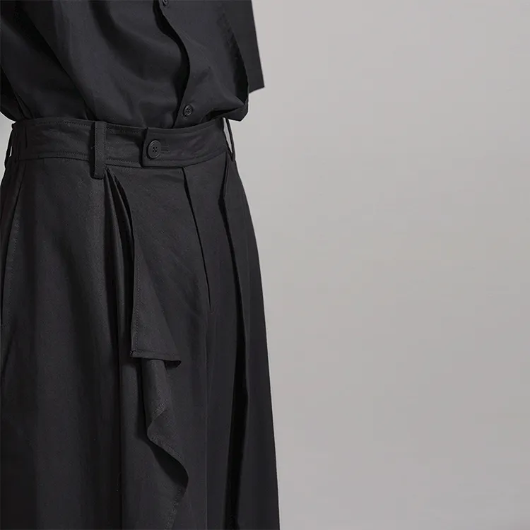HUANXIANGZHE Casual Pants Unisex Black-5