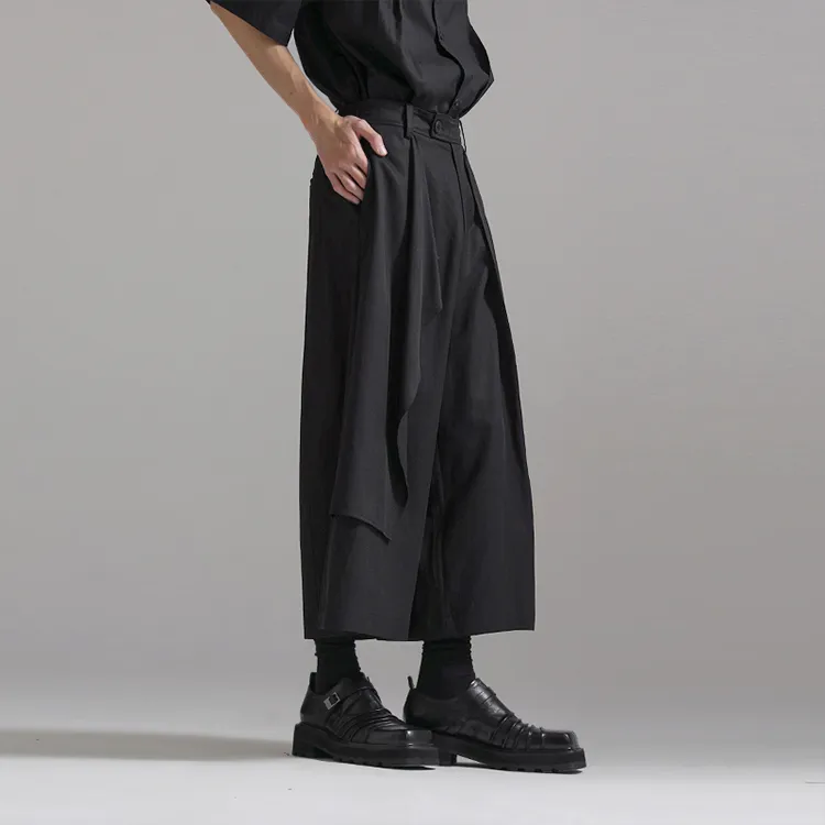 HUANXIANGZHE Casual Pants Unisex Black-2