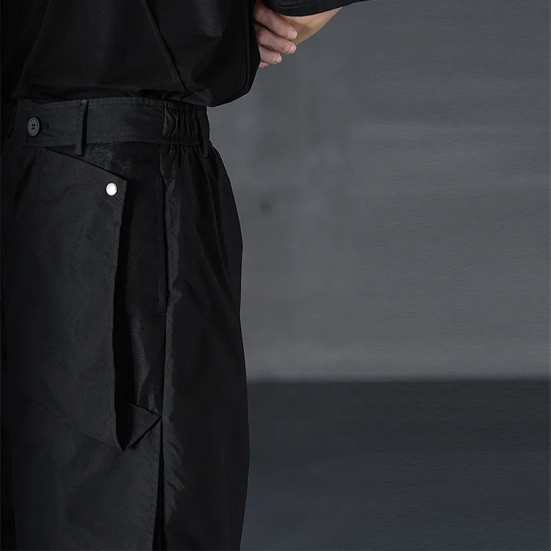 HUANXIANGZHE Casual Shorts Unisex Black-4