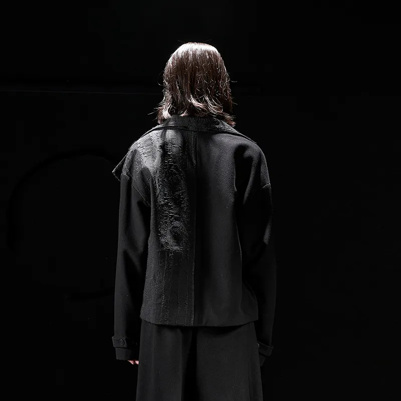 HUANXIANGZHE Jackets Coats Unisex Black-5