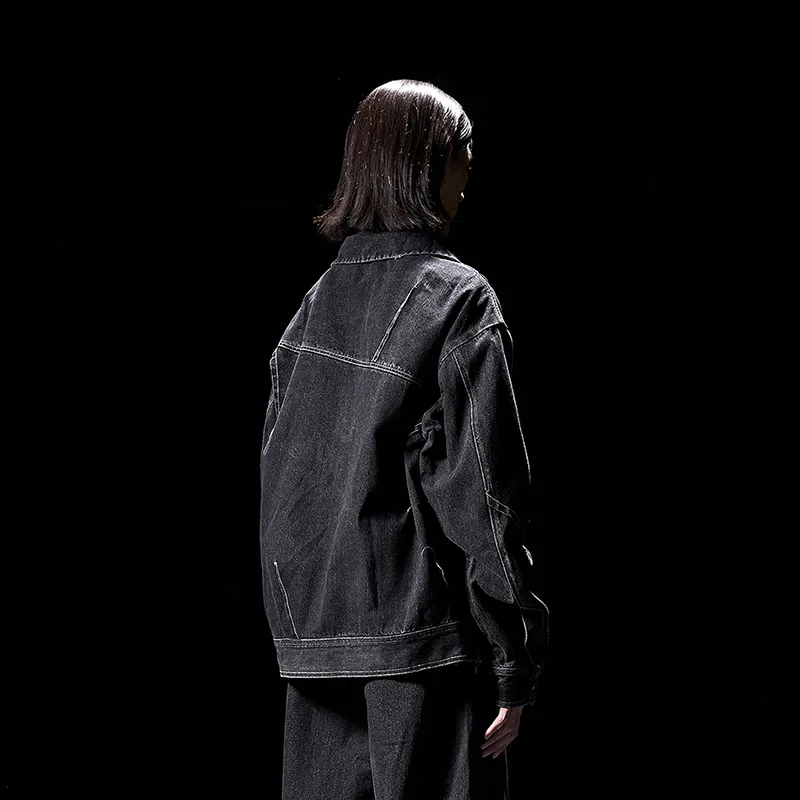HUANXIANGZHE Jacket Unisex Black-5