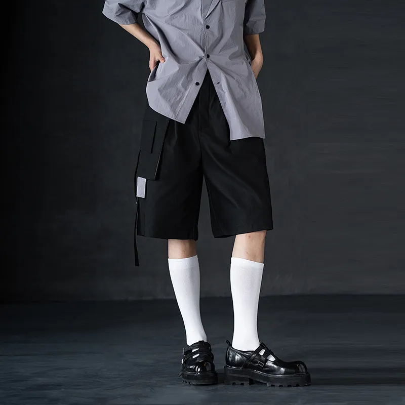 HUANXIANGZHE Casual Shorts Unisex Black-4