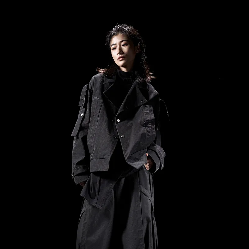 HUANXIANGZHE Jacket Unisex Black-5