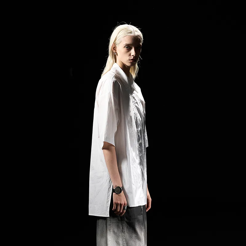 HUANXIANGZHE Shirts Unisex White-4