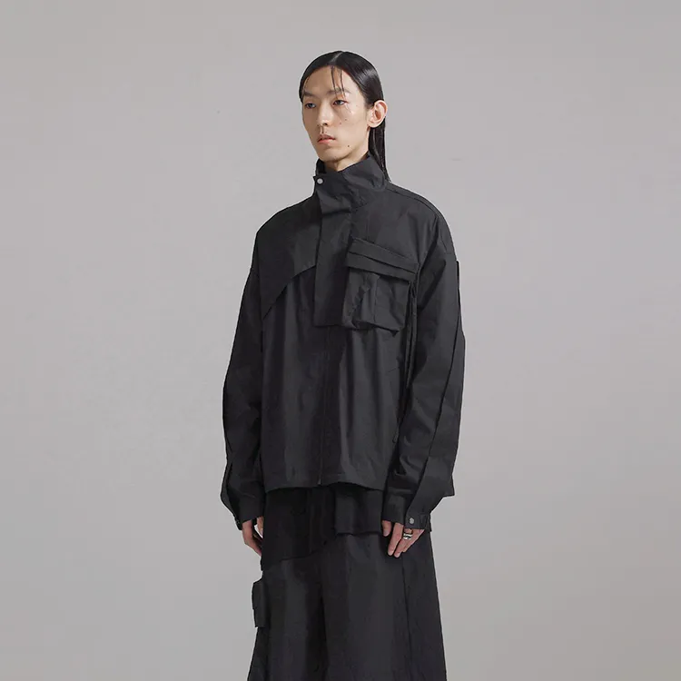 HUANXIANGZHE Jackets Coats Unisex Black-6