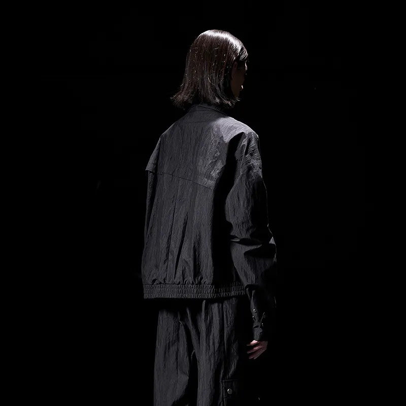 HUANXIANGZHE Jackets Coats Unisex Black-3