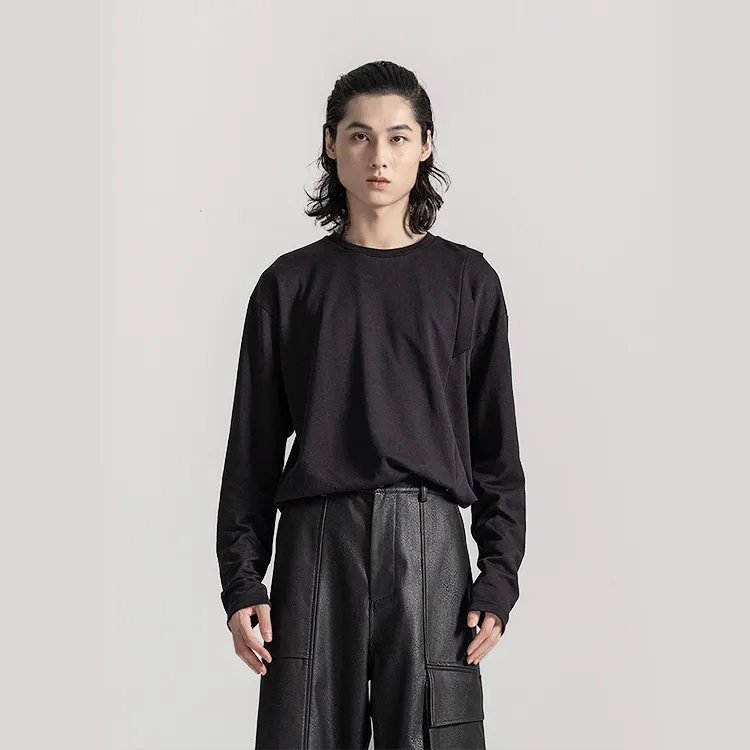 HUANXIANGZHE T Shirts Unisex Black-2